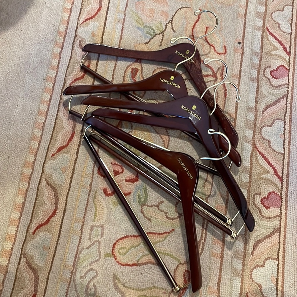 NORDSTROM clothes Wooden Hangers Lot of 5